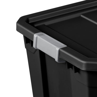 Sterilite 27-Gallon Rugged Industrial Stacker Storage Tote with Gray Clip Lid