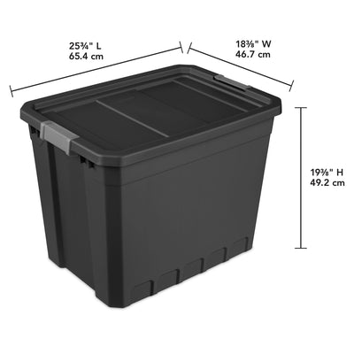 Sterilite 27-Gallon Rugged Industrial Stacker Storage Tote with Gray Clip Lid