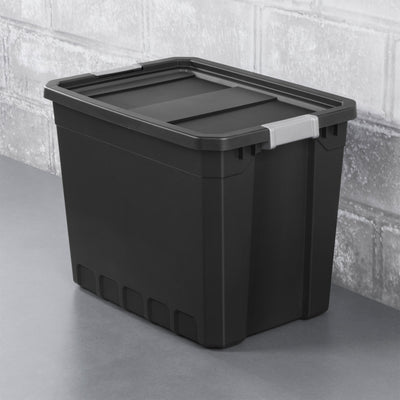 Sterilite 27-Gallon Rugged Industrial Stacker Storage Tote with Gray Clip Lid