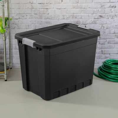 Sterilite 27-Gallon Rugged Industrial Stacker Storage Tote with Gray Clip Lid