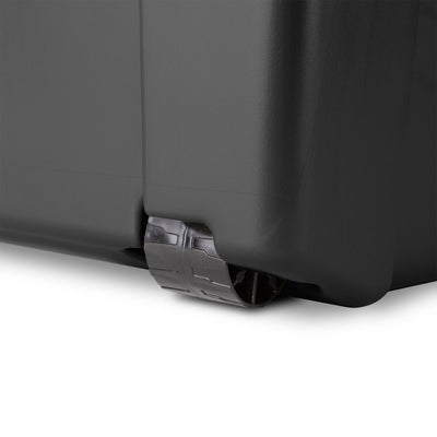 Sterilite 16 Gal Plastic Footlocker Container with Handles and Wheels, Flat Gray
