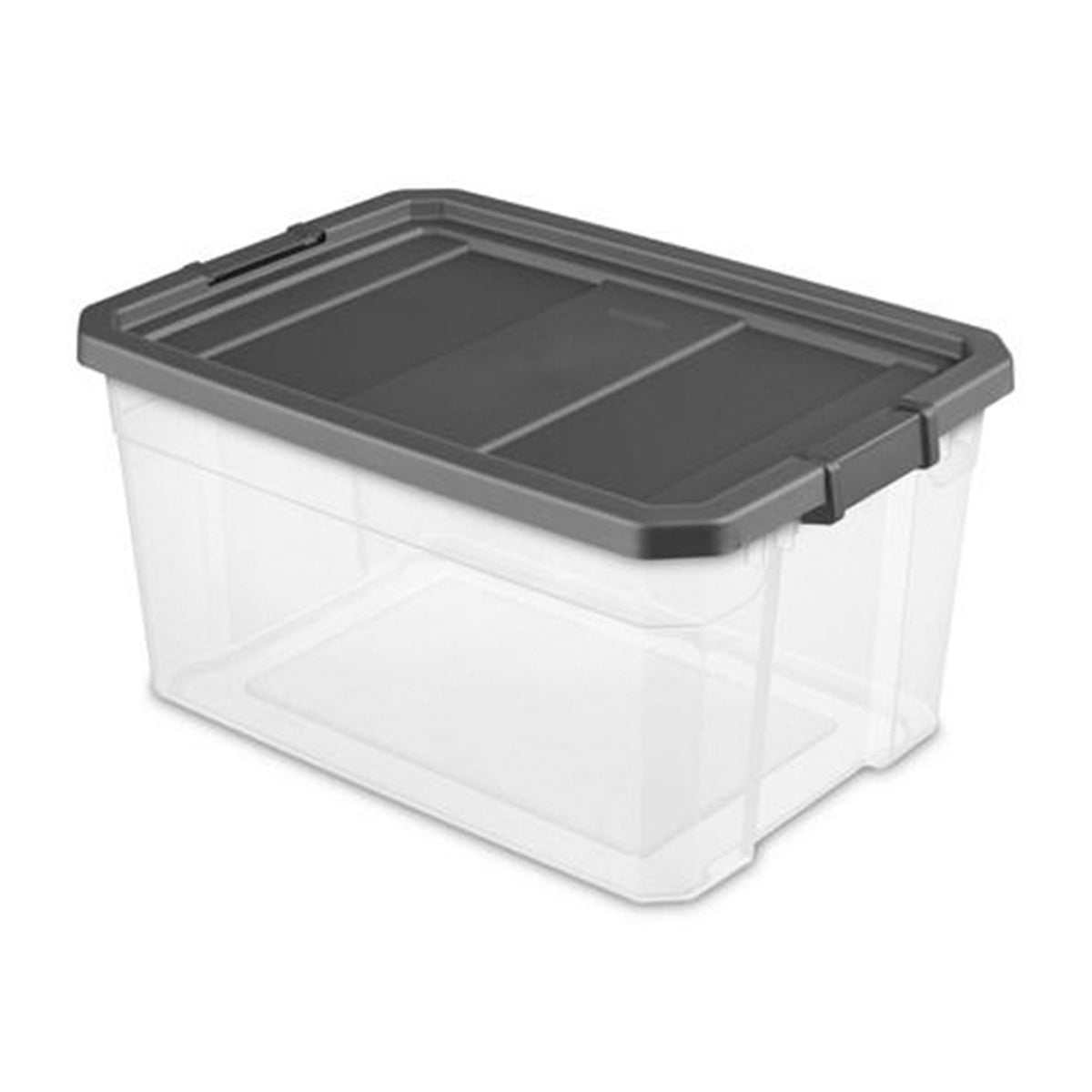 Sterilite 76 Qt Plastic Home Storage Bin Organizing Tote with Latching Lid, Grey