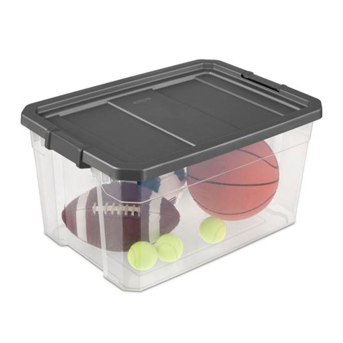 Sterilite 76 Qt Plastic Home Storage Bin Organizing Tote with Latching Lid, Grey