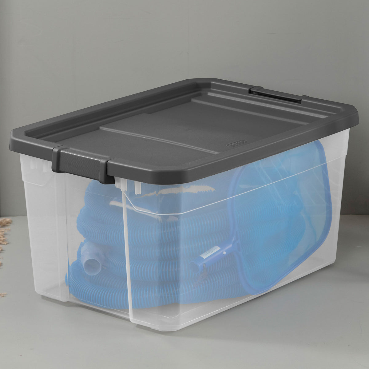 Sterilite 76 Qt Plastic Home Storage Bin Organizing Tote with Latching Lid, Grey