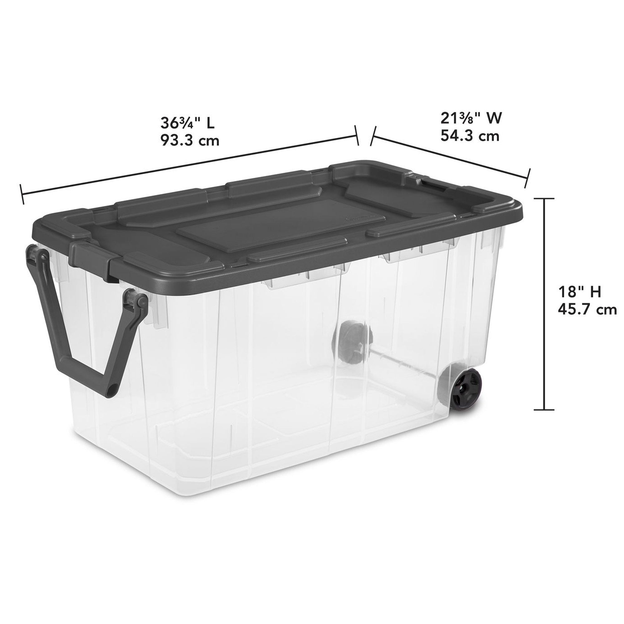 Sterilite 160 Qt Latching Stackable Wheeled Storage Box Container Bin with Lid