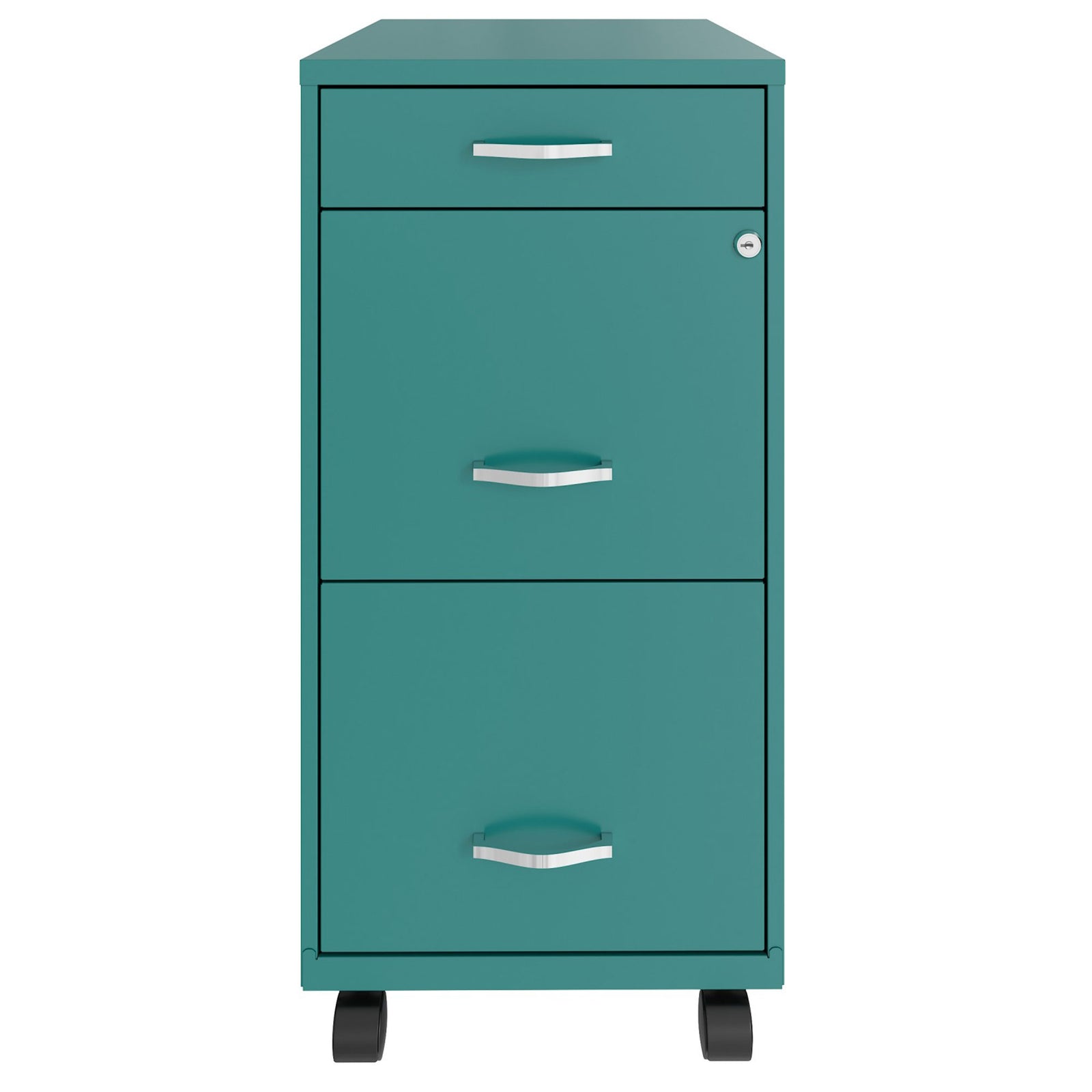 Space Solutions 18" Wide 3 Drawer Mobile Organizer Cabinet, Teal (Open Box) - VMInnovations