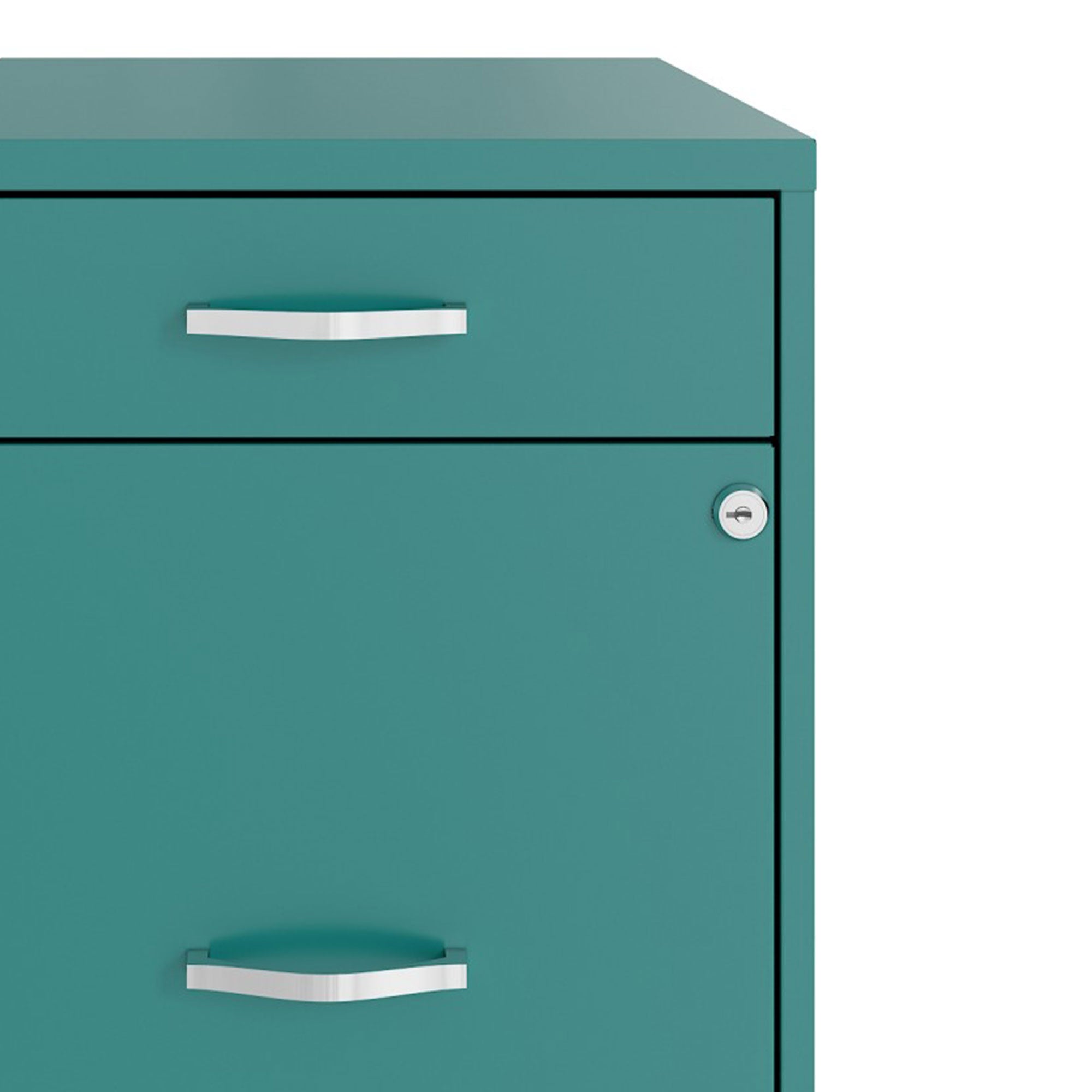 Space Solutions 18" Wide 3 Drawer Mobile Organizer Cabinet, Teal (Open Box) - VMInnovations