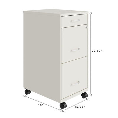 Space Solutions 18 Inch 3 Drawer Mobile Organizer Cabinet for Office (For Parts)