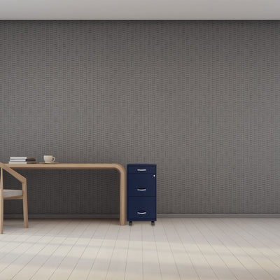 Space Solutions 18 In Wide 3 Drawer Mobile Cabinet for Offices, Navy (Used) - VMInnovations