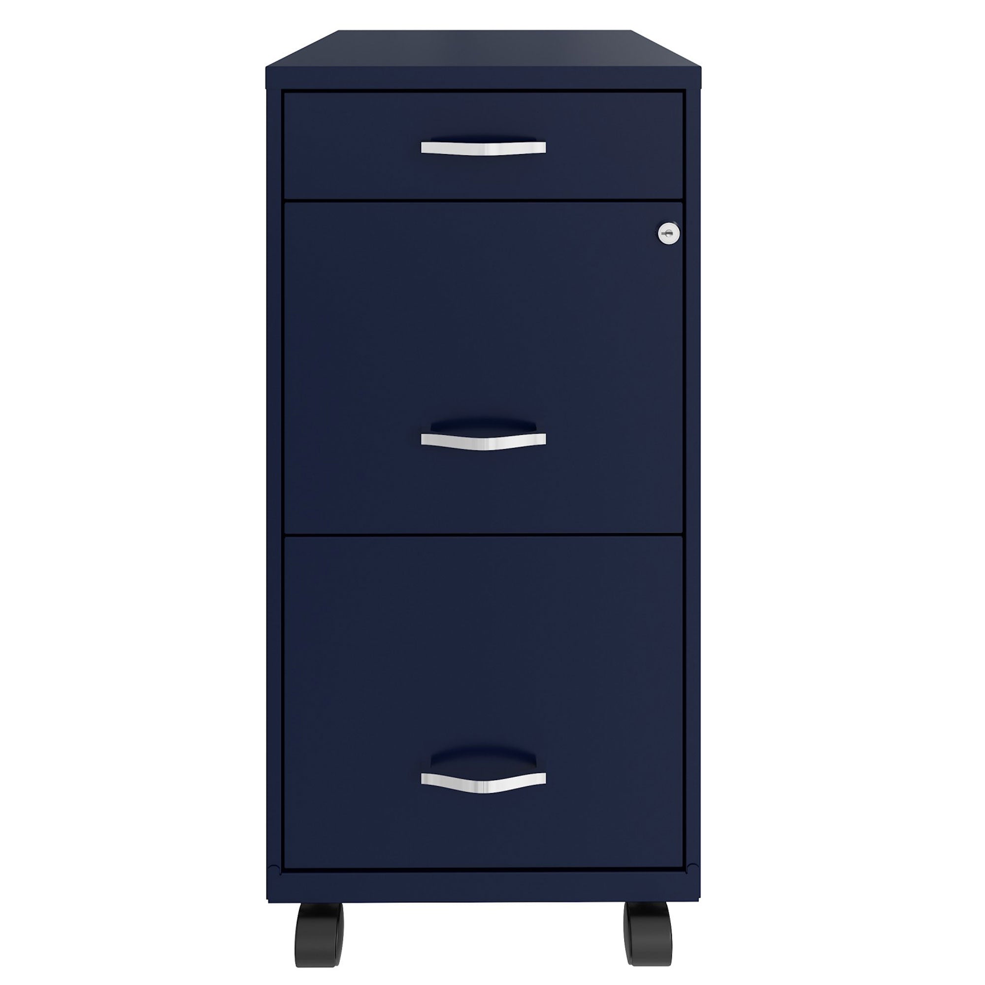 Space Solutions 18 In Wide 3 Drawer Mobile Cabinet for Offices, Navy (Used) - VMInnovations
