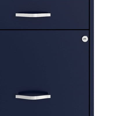 Space Solutions 18 In Wide 3 Drawer Mobile Cabinet for Offices, Navy (Used) - VMInnovations