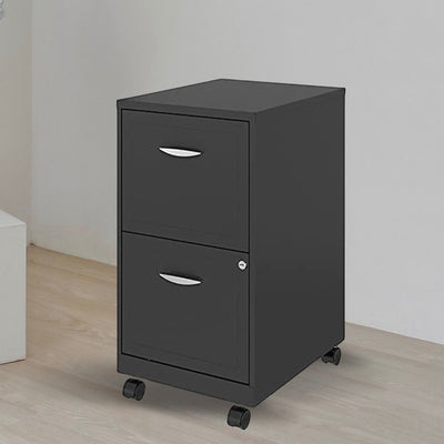 Space Solutions 18 Inch 2 Drawer Mobile Organizer Office Cabinet, Charcoal(Used) - VMInnovations