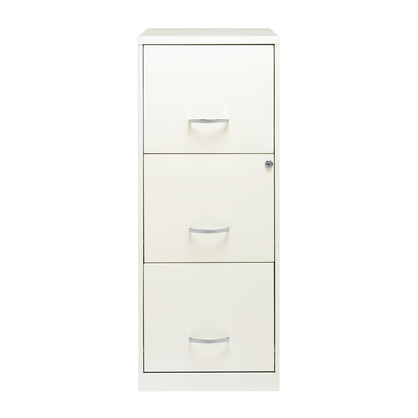 Space Solutions 18 Inch 3 Drawer Vertical Organizer Cabinet for Office, White - VMInnovations