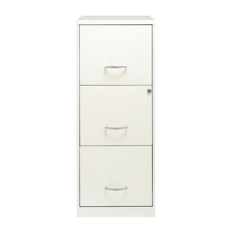 Space Solutions 18 Inch 3 Drawer Vertical Organizer Cabinet for Office, White