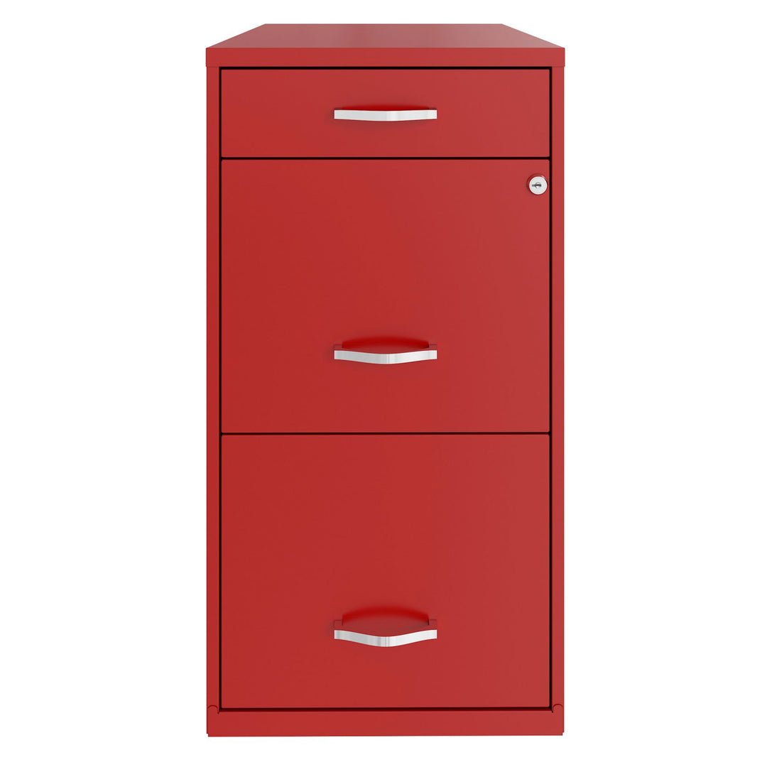 18 Inch Wide 3 Drawer File Organizer Cabinet for Office, Red (Used)