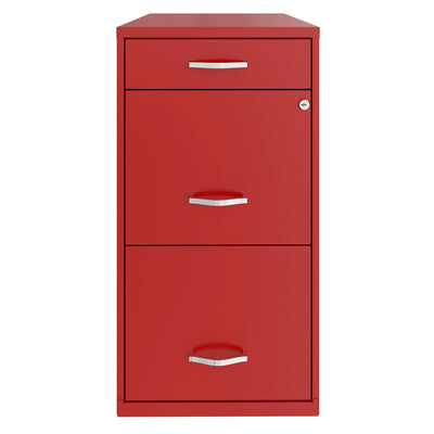 18 Inch Wide 3 Drawer File Organizer Cabinet for Office, Red (Used) - VMInnovations