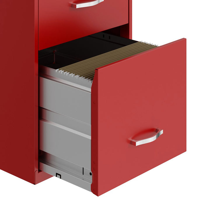 18 Inch Wide 3 Drawer File Organizer Cabinet for Office, Red (Used)