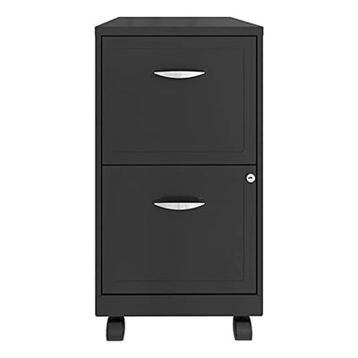 Space Solutions 18 Inch 2 Drawer Mobile Organizer Office Cabinet, Charcoal(Used) - VMInnovations