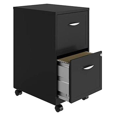 Space Solutions 18 Inch Wide 2 Drawer Mobile Organizer Office Cabinet (Open Box)