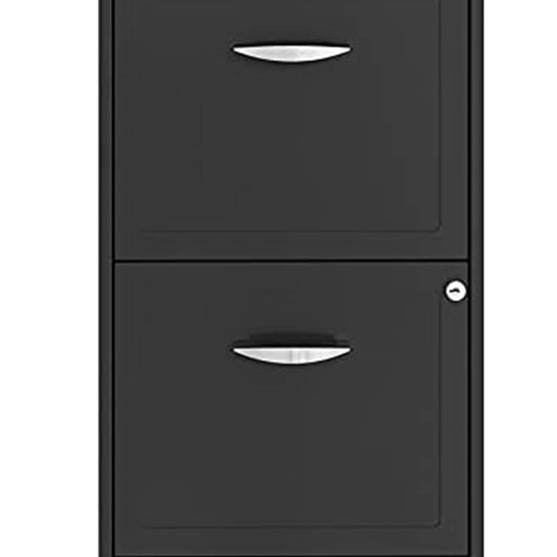 Space Solutions 18 Inch 2 Drawer Mobile Organizer Office Cabinet, Charcoal(Used)