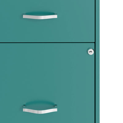 Space Solutions 18' Wide 2 Drawer Mobile Organizer Cabinet , Teal (Used)