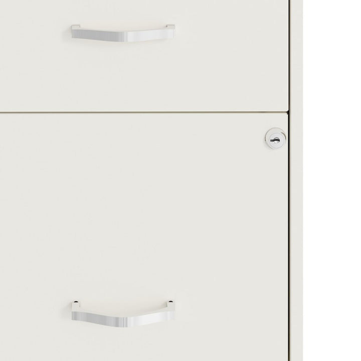 Space Solutions 18 Inch Wide 2 Drawer Mobile Cabinet for Office, Pearl White - VMInnovations