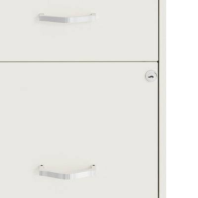 Space Solutions 18 Inch Wide 2 Drawer Mobile Cabinet for Office, White (Used)