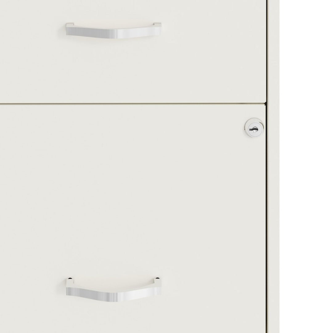 Space Solutions 18in 2 Drawer Mobile Cabinet for Office, Pearl White (Open Box) - VMInnovations