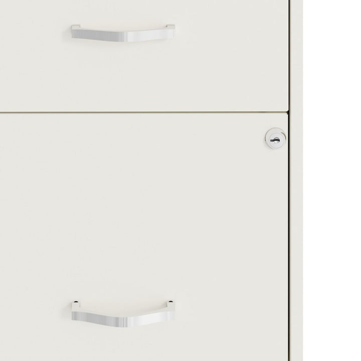 Space Solutions 18in 2 Drawer Mobile Cabinet for Office, Pearl White (Open Box)