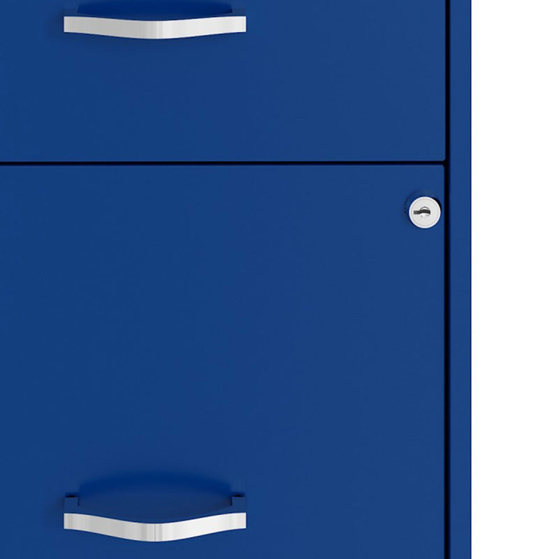 Space Solutions 18 Inch Wide 2 Drawer Mobile Organizer Cabinet for Office, Blue