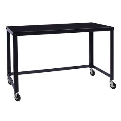 Hirsh Ready to Assemble 48 Inch Wide Mobile Writer's Desk for Home Office, Black