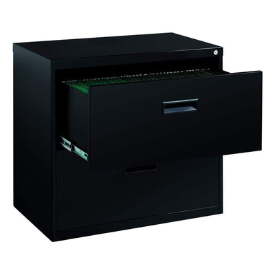 Hirsh 30 In Wide 2 Drawer Metal Organizer Lateral File Cabinet for Office, Black