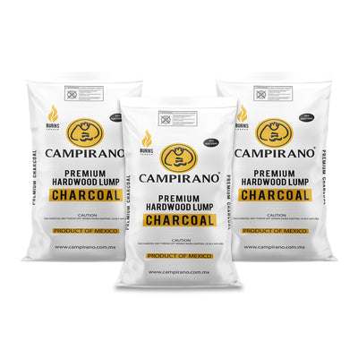 Campirano Premium Hardwood Black Lump Grill & Smoker Charcoal, 40lb Bag (3 Pack) - VMInnovations