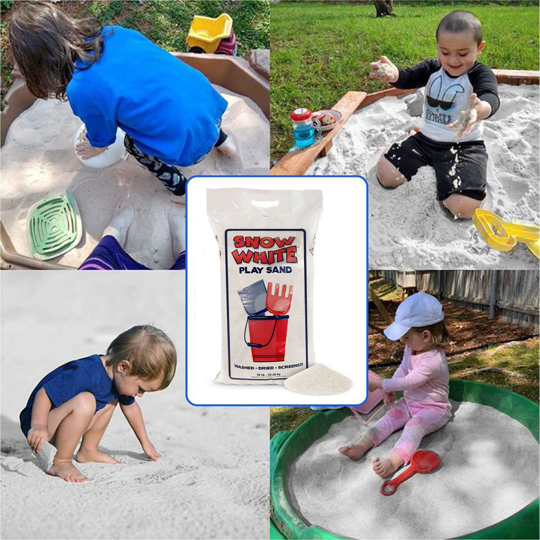 US Silica 50 Pound Bag Snow White Play Sand for Sand Tables, White (4 Pack)