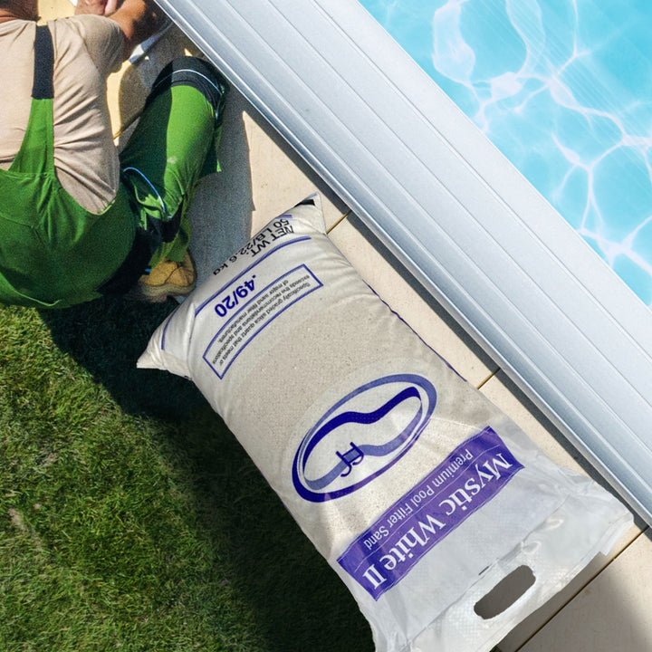 US Silica Mystic White II Premium Swimming Pool Filter Sand, White, 50 Pound Bag