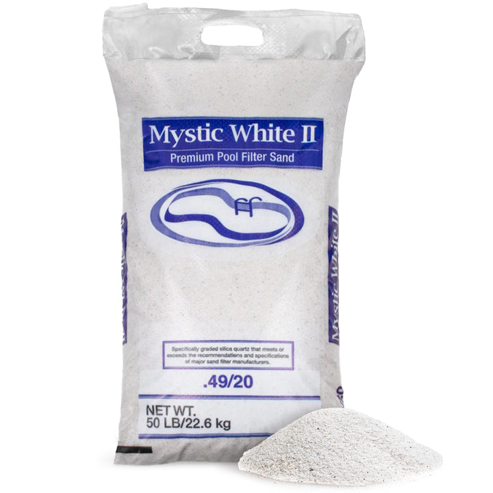 US Silica Mystic White II Premium Swimming Pool Filter Sand, White, 50 Pound Bag