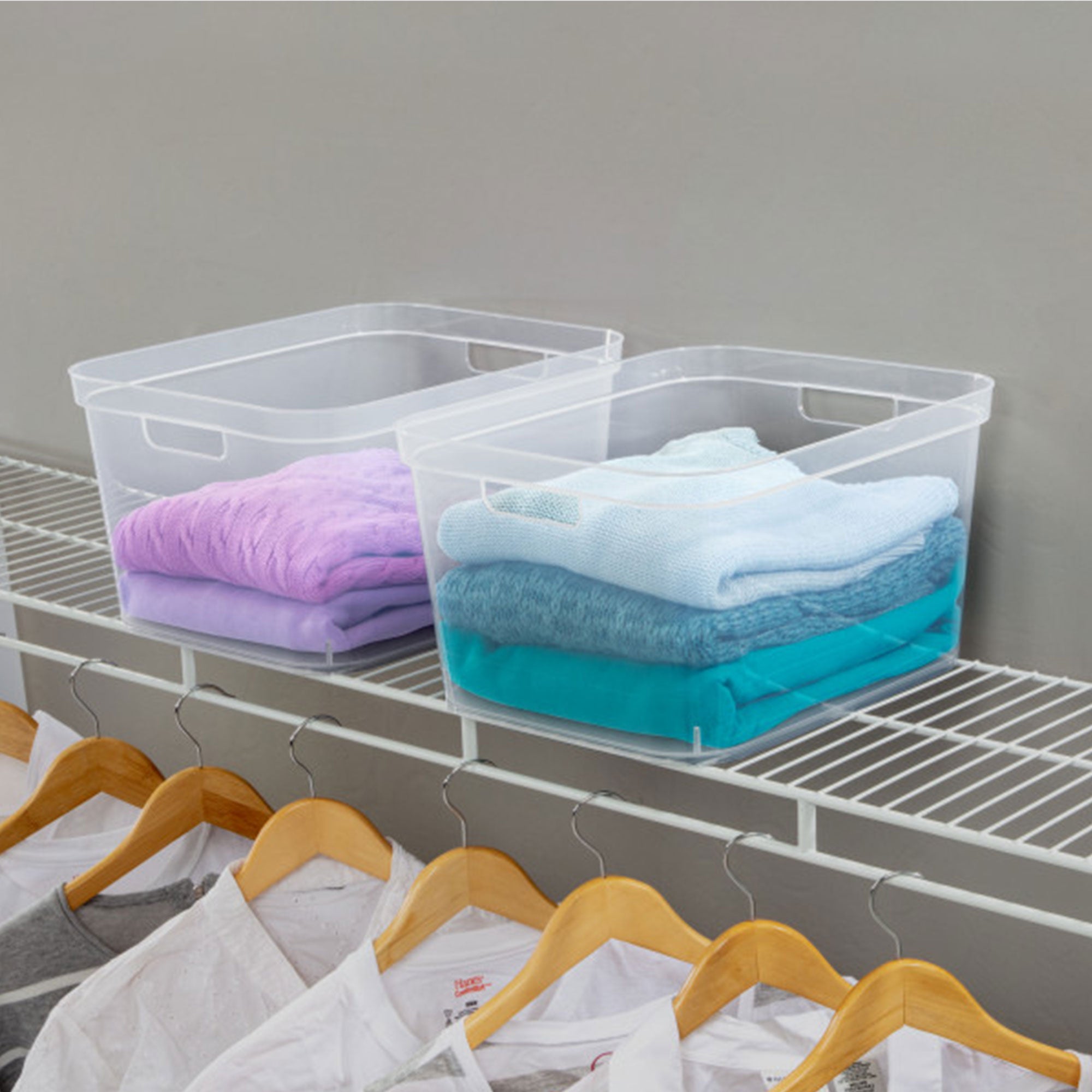 Sterilite 8.25x12.25x15 In Storage Bin w/ Carry Through Handles, Clear (18 Pack) - VMInnovations