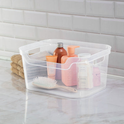 Sterilite 7 x 11 x 14.25 Inch Open Storage Bin w/ Carry Handles, Clear (6 Pack)