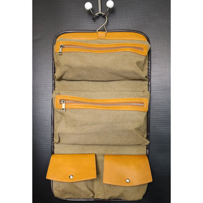 Vetelli Foldable Leather Travel Toiletry Bag for Men with 4 Pockets (Open Box) - VMInnovations