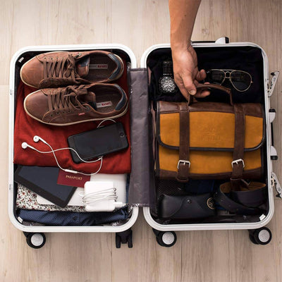 Vetelli Foldable Leather Travel Toiletry Bag for Men with 4 Pockets (Open Box) - VMInnovations