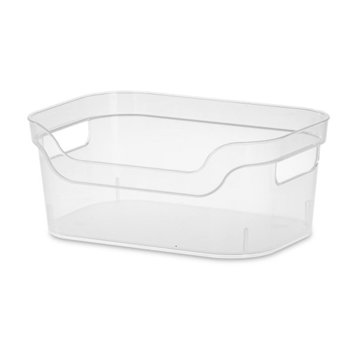 Sterilite 9.5 x 6.5 x 4 Inch Clear Open Storage Bin with Carry Handles (32 Pack)