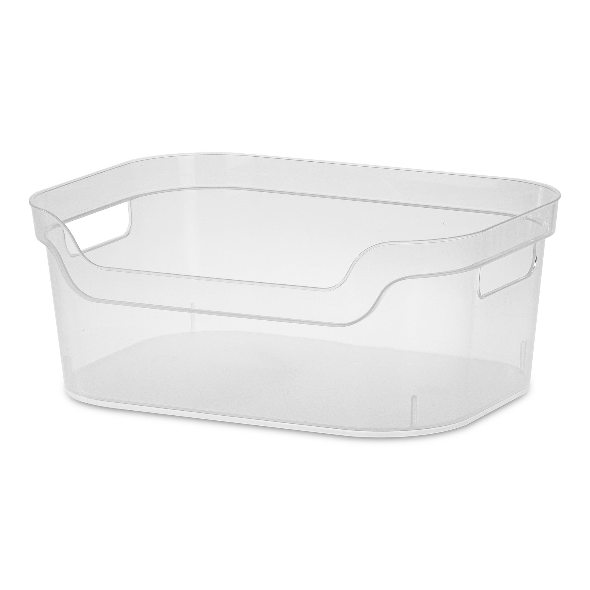Sterilite 5.25 x 9.5 x 13 In Open Storage Bin with Carry Handles, 8 Pack, Clear