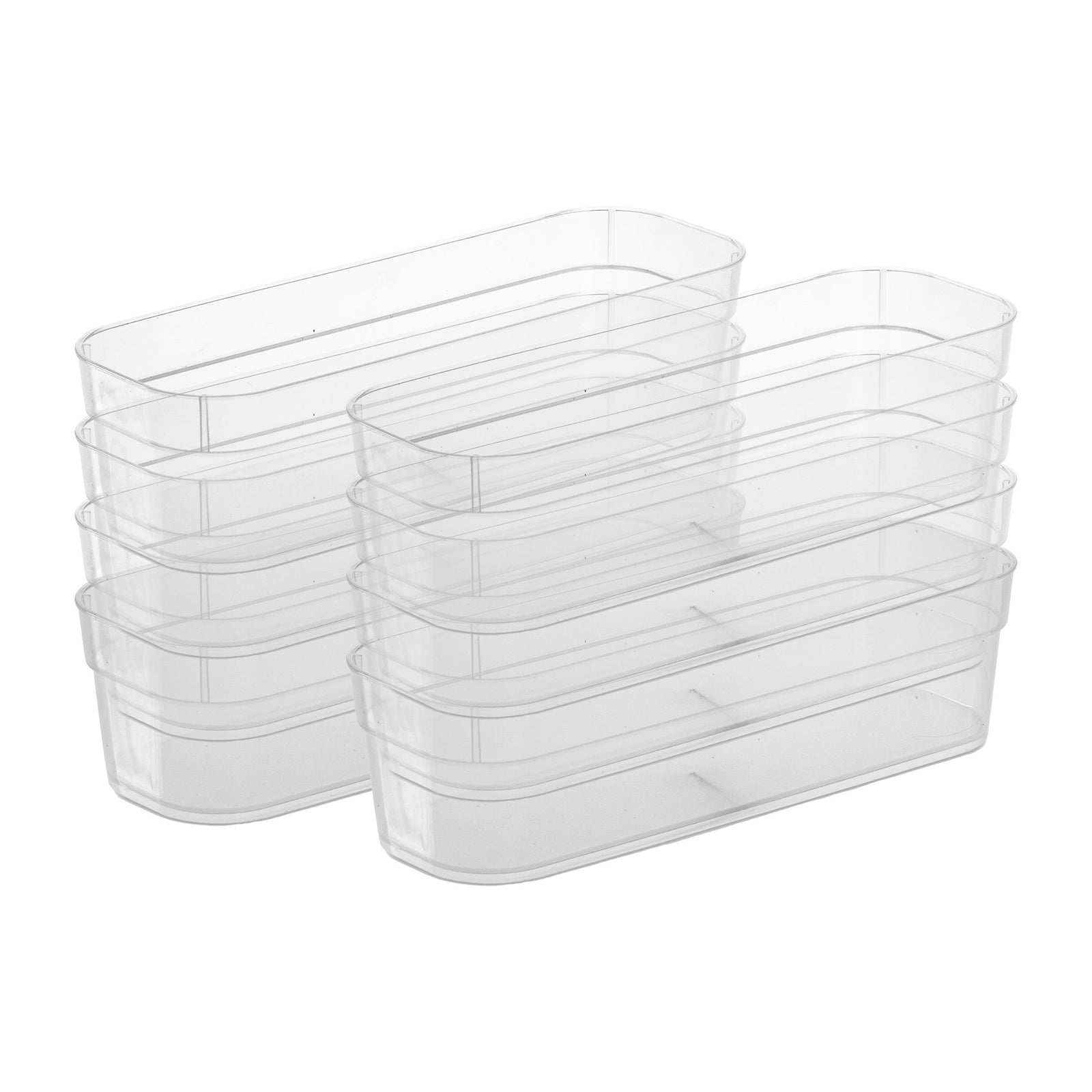 Sterilite Narrow Storage Trays for Desktop & Drawer Organizing, Clear (24 Pack) - VMInnovations