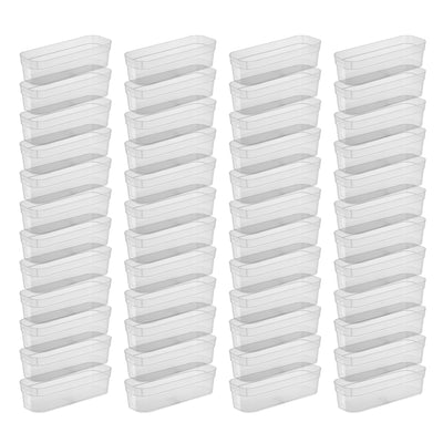 Sterilite Large Storage Trays for Desktop and Drawer Organizing, Clear, 48 Pack