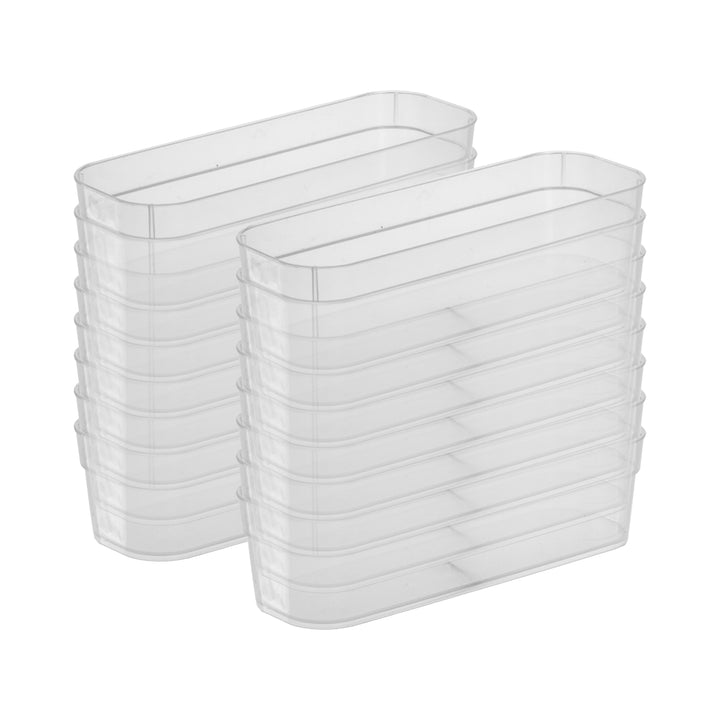 Sterilite Narrow Storage Trays for Desktop & Drawer Organizing, Clear (48 Pack)