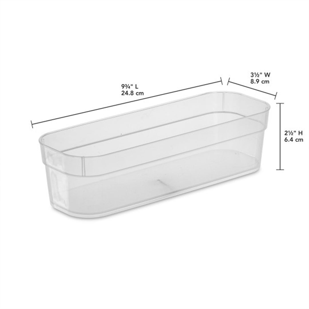 Sterilite Narrow Storage Trays for Desktop & Drawer Organizing, Clear (48 Pack) - VMInnovations