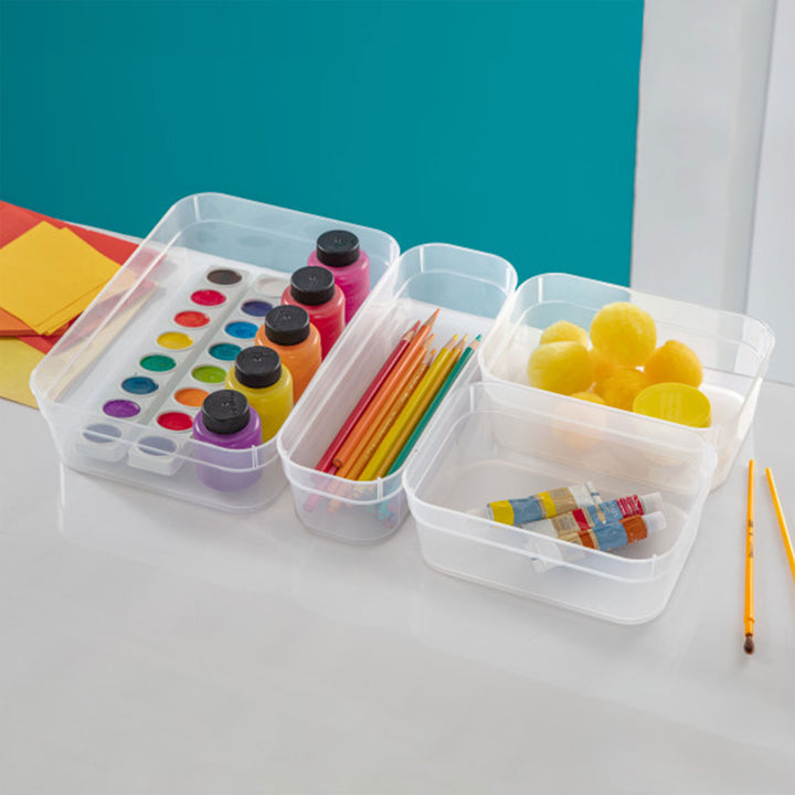 Sterilite Narrow Storage Trays for Desktop & Drawer Organizing, Clear (48 Pack) - VMInnovations