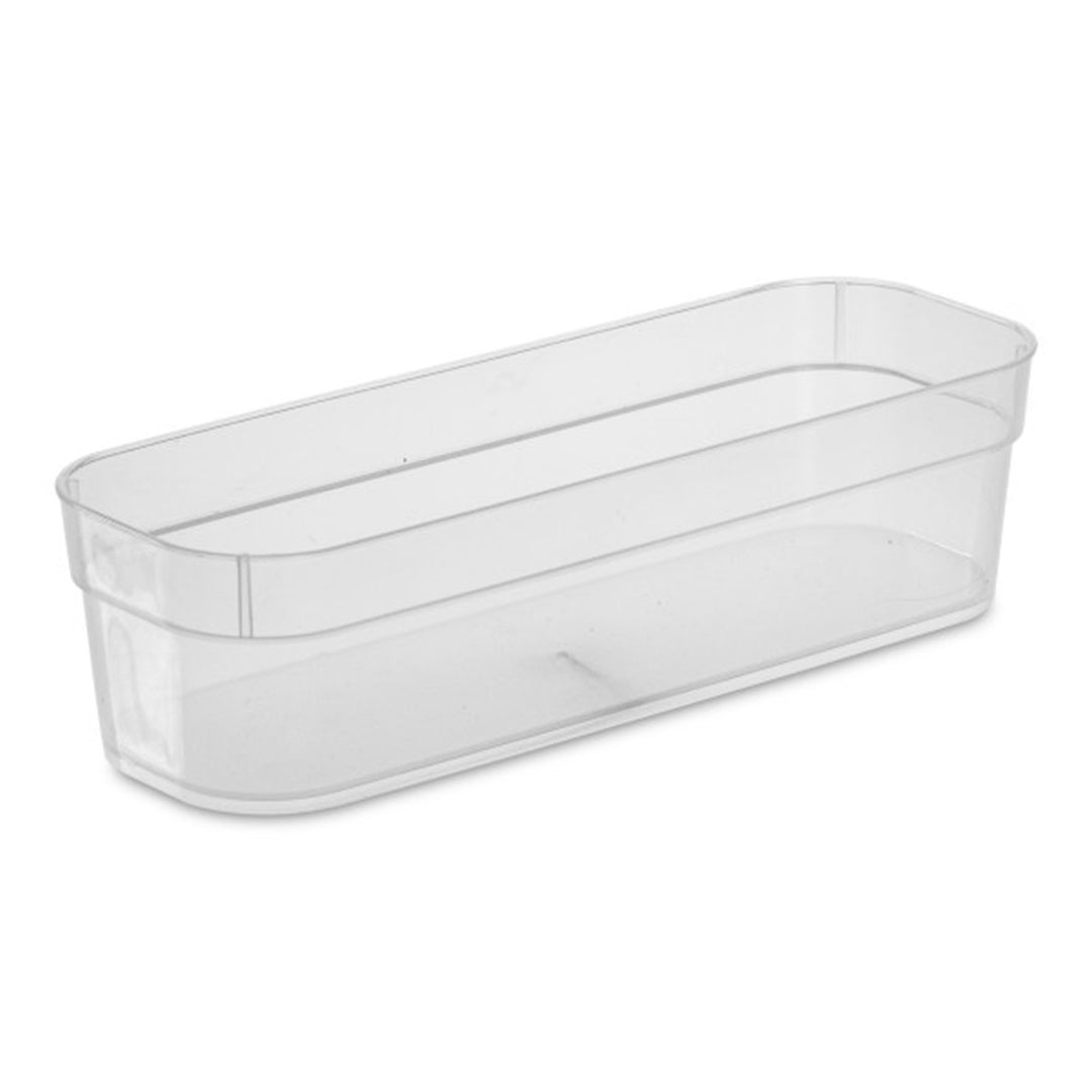 Sterilite Narrow Storage Trays for Desktop & Drawer Organizing, Clear (48 Pack) - VMInnovations