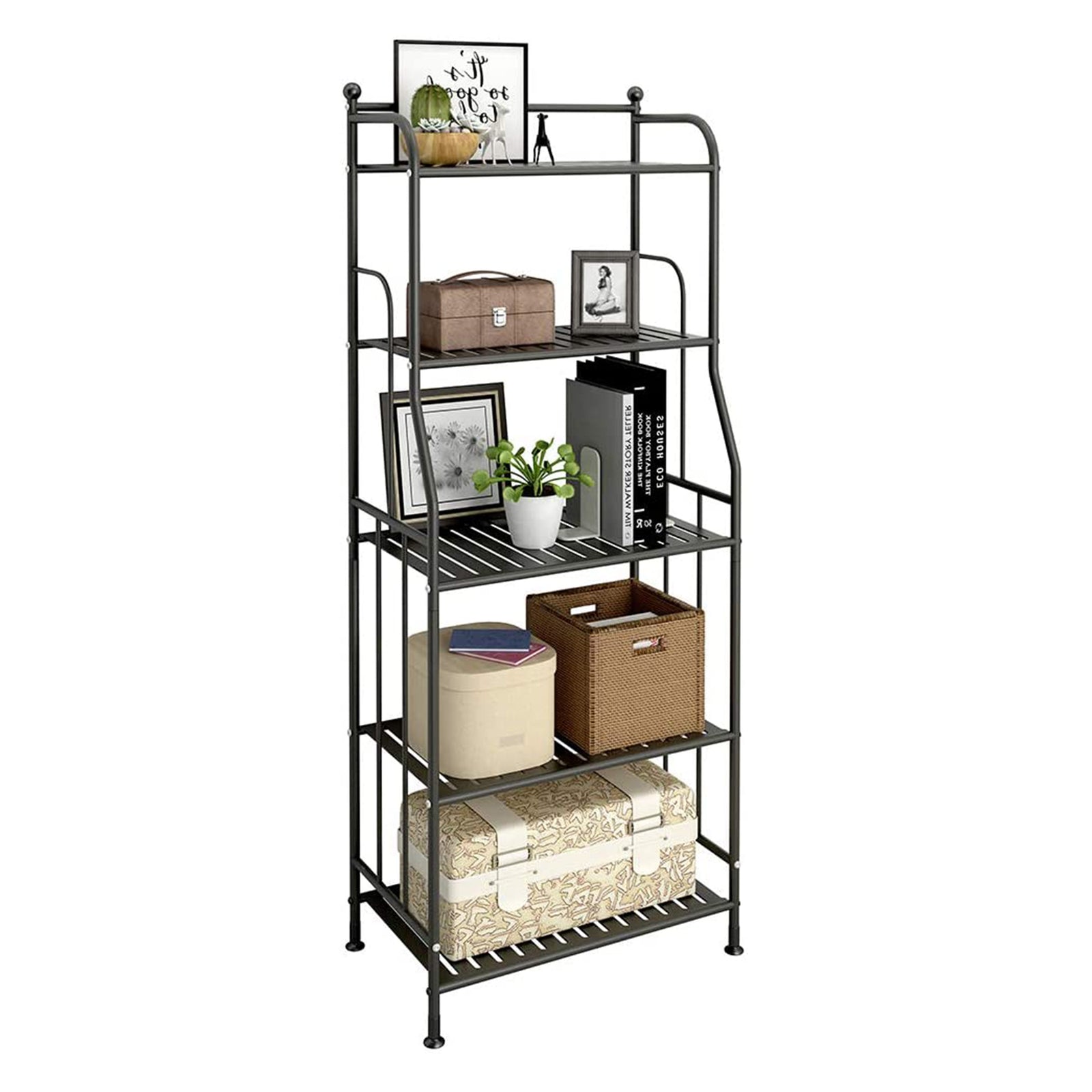 GHQME 5 Tier Metal Space Saving Tower Rack Storage Shelf, Black (For Parts) - VMInnovations