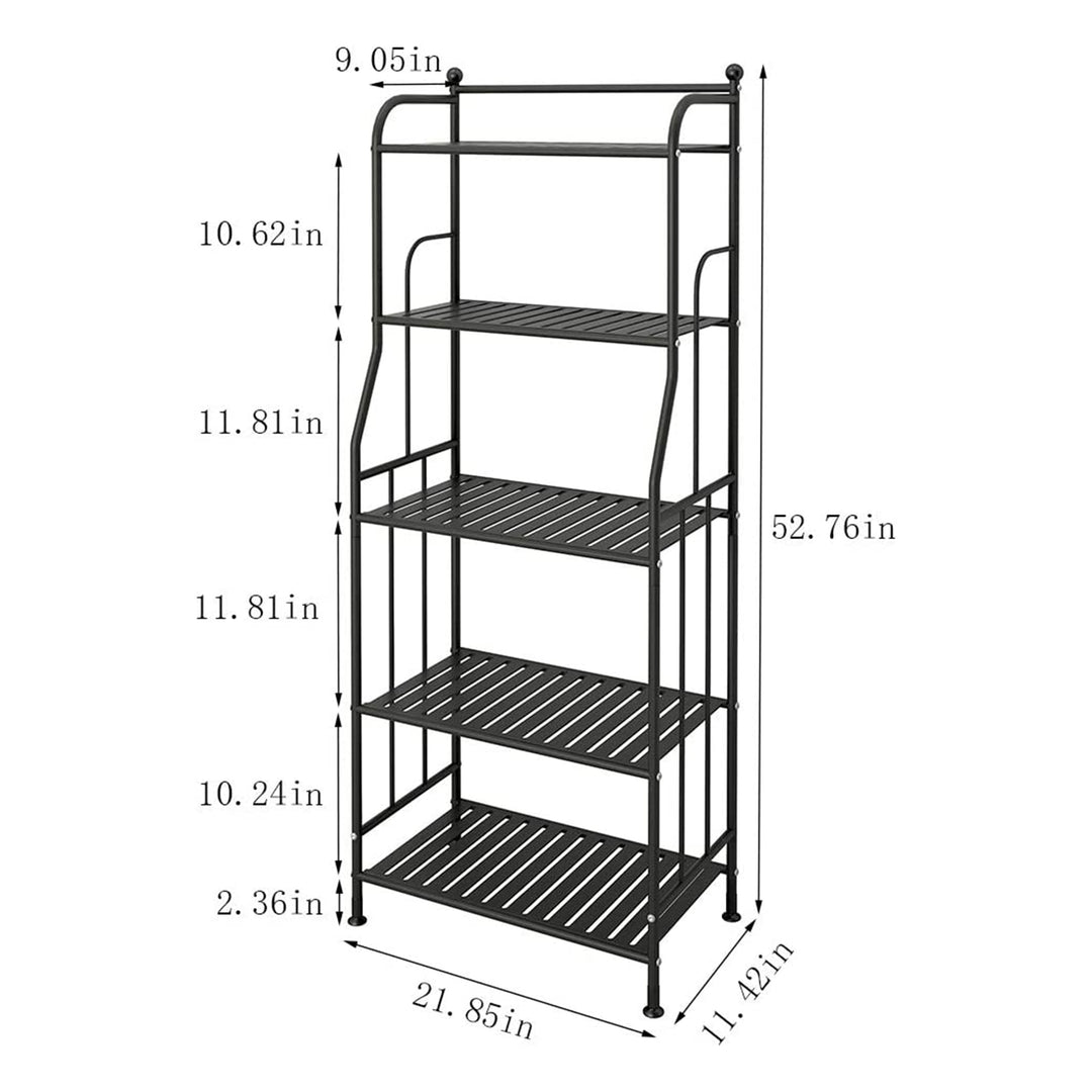 GHQME 5 Tier Metal Space Saving Tower Rack Storage Shelf, Black (For Parts)